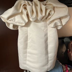 super cute puffy, off the shoulder dress!